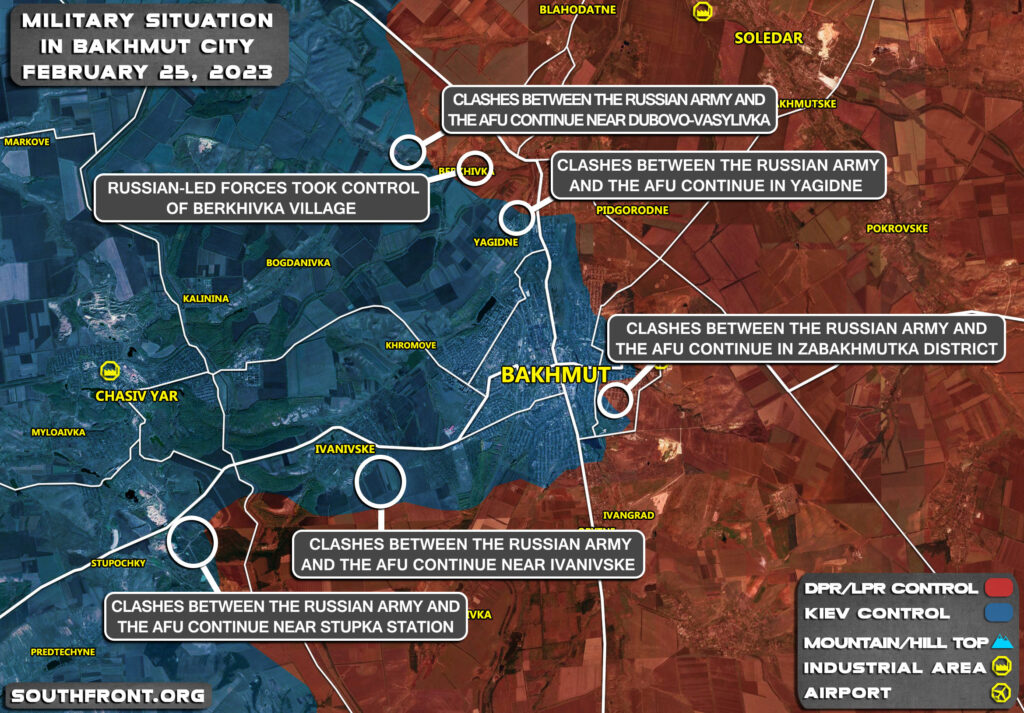 Military Situation In Bakhmut On February 25, 2023 (Map Update)