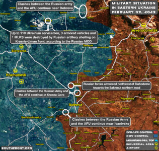 Military Situation In Bakhmut Region On February 9, 2023 (Map Update)