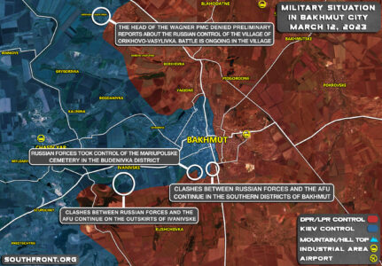 Military Situation In Bakhmut On March 12, 2023 (Map Update)