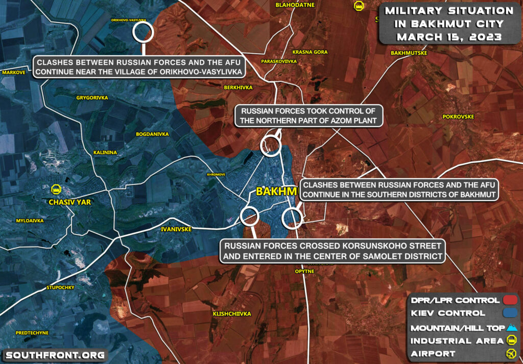 Military Situation In Bakhmut On March 15, 2023 (Map Update)