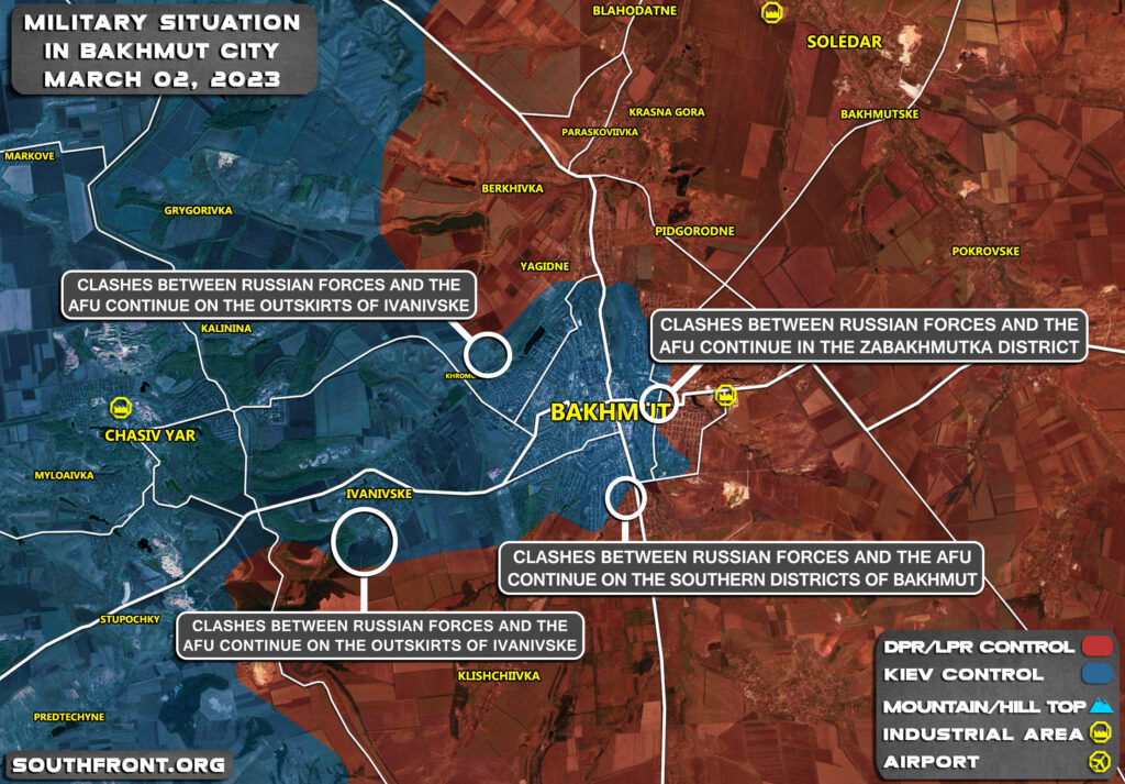 Military Situation In Bakhmut On March 2, 2023 (Map Update)