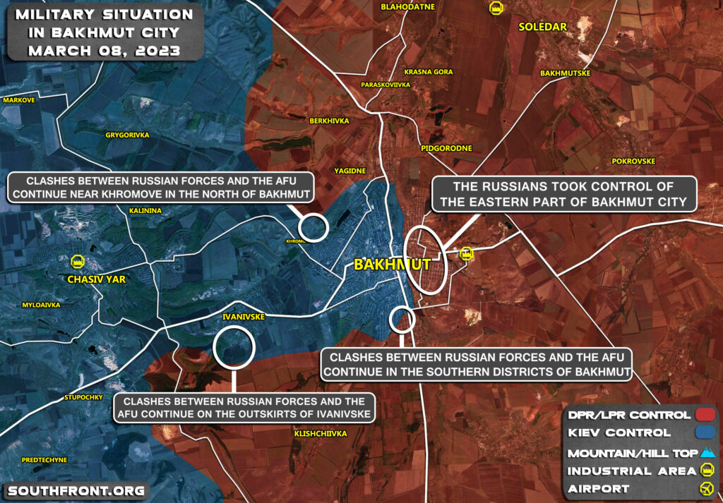 Military Situation In Bakhmut On March 8, 2023 (Map Update)