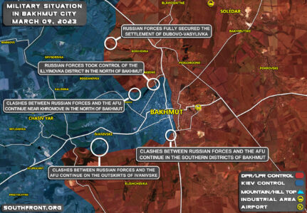 Military Situation In Bakhmut On March 9, 2023 (Map Update)