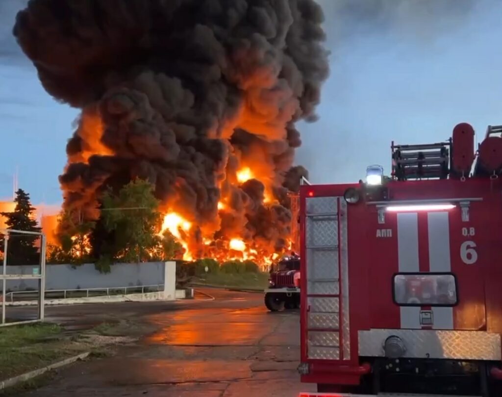 Suspected Drone Attack Causes Heavy Fire At Oil Terminal In Sevastopol