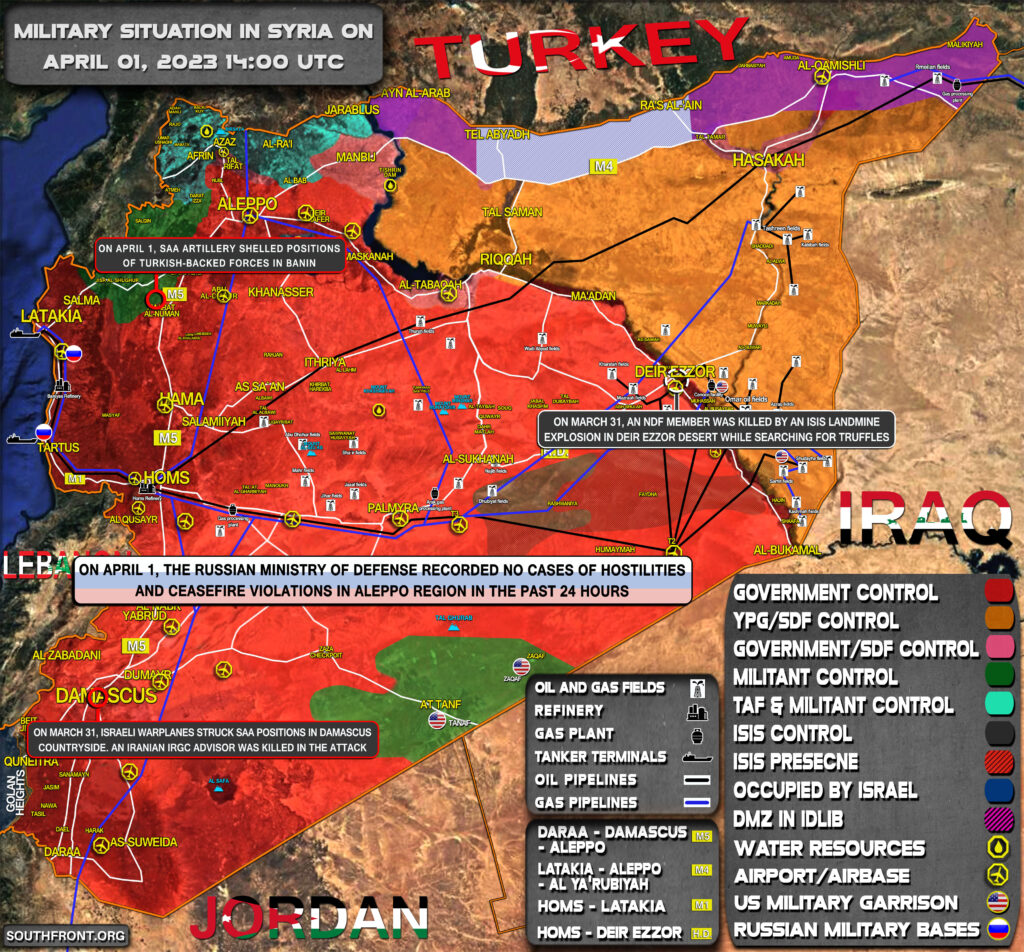 Military Situation In Syria On April 1, 2023 (Map Update)