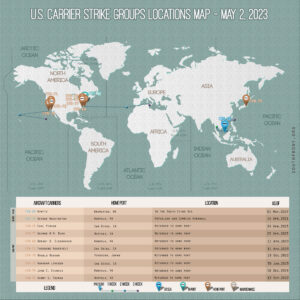 Locations Of US Carrier Strike Groups – May 2, 2023