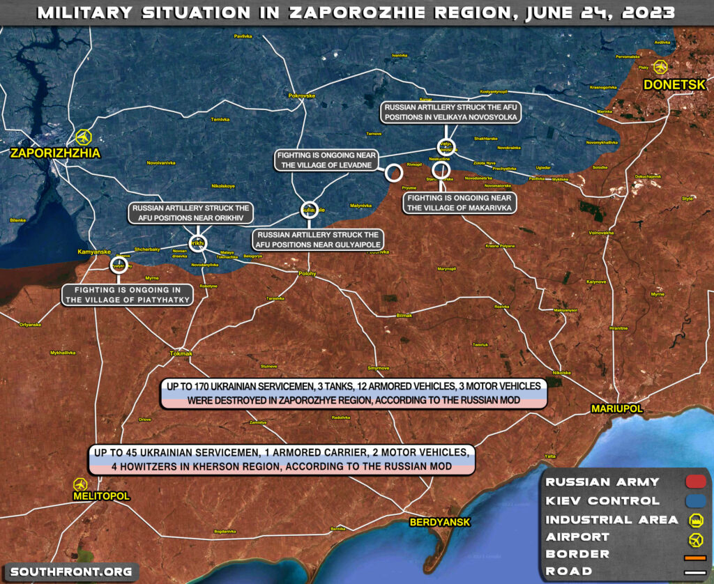 Military Situation In Southern Ukraine On June 24, 2023 (Map Update)