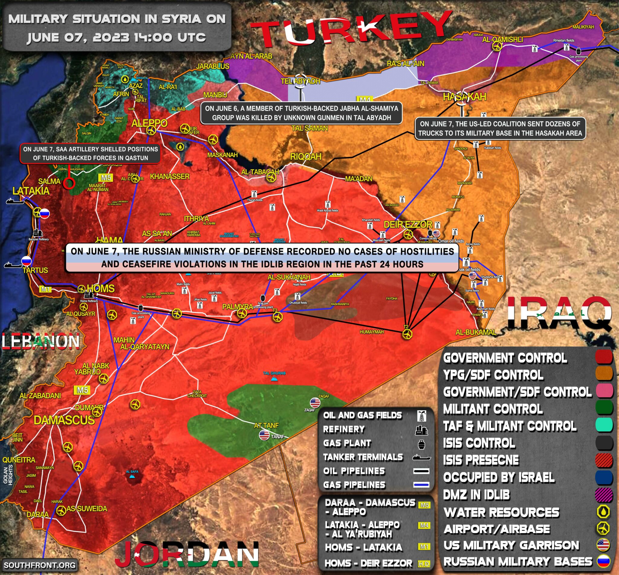 7 июнь 2023. Сирия на карте. Милитари Мапс.