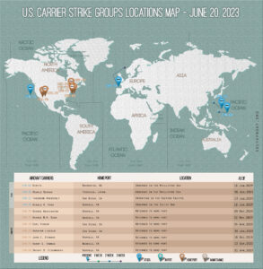 Locations Of US Carrier Strike Groups – June 20, 2023