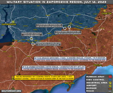 Military Situation In Zaporozhie And Kherson Regions, Ukraine, On July 12, 2023 (Map Update)