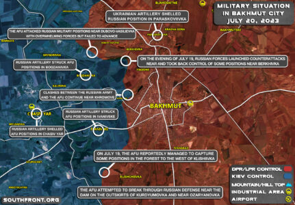 Military Situation In Bakhmut Region On July 20, 2023 (Map Update)