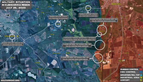 Military Situation In Klischiivka, South Of Bakhmut, On July 25, 2023 (Map Update)