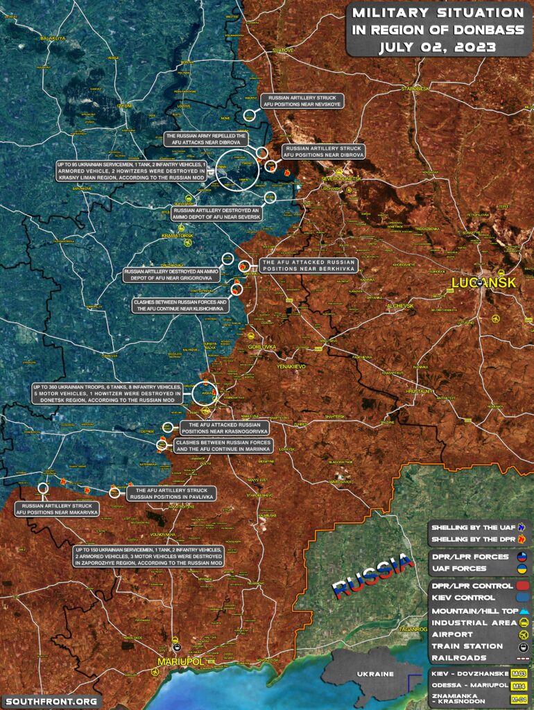 Military Situation In Region Of Donbass On July 2, 2023 (Map Update)