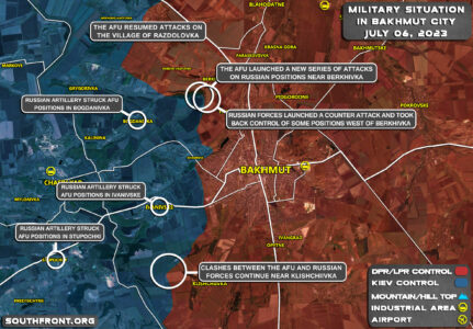 Military Situation In Bakhmut Region On July 6, 2023 (Map Update)