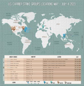 Locations Of US Carrier Strike Groups – July 4, 2023