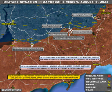 Military Situation In Southern Ukraine On August 19, 2023 (Map Update)