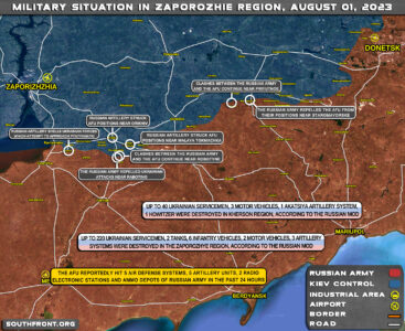 Military Situation In Southern Ukraine On August 1, 2023 (Map Update)