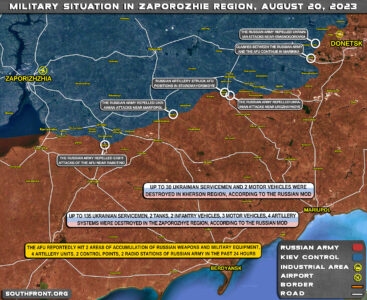 Military Situation In Southern Ukraine On August 20, 2023 (Map Update)