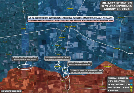 Military Situation Near Velika Novosilka, Zaporozhie Region, On August 21, 2023 (Map Update)