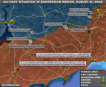 Military Situation in Southern Ukraine On August 21, 2023 (Map Update)