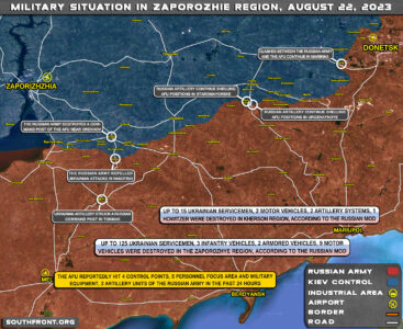 Military Situation In Southern Ukraine On August 22, 2023 (Map Update)