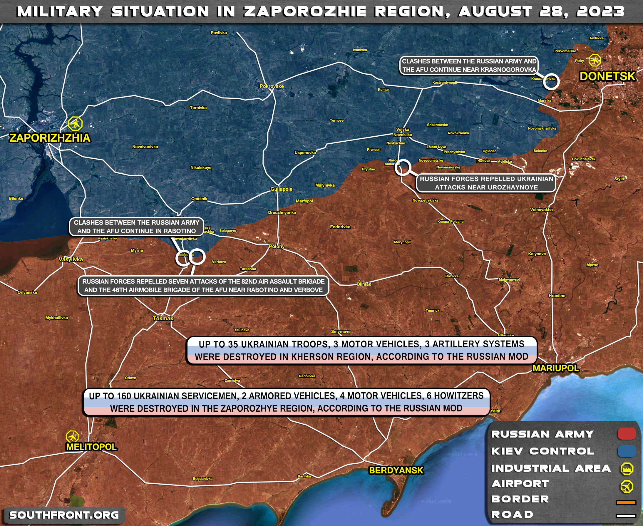 Military Situation In Southern Ukraine On August 28, 2023 (Map Update)