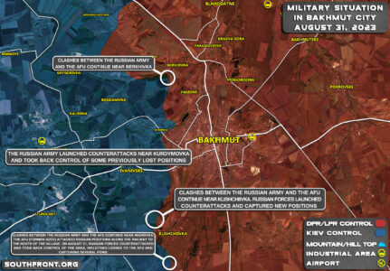 Military Situation In Bakhmut Region On August 31, 2023 (Map Update)