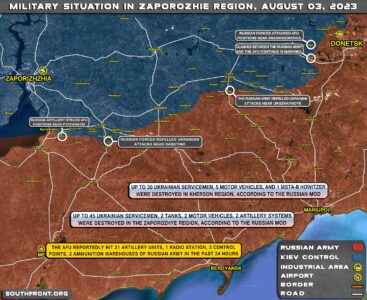 Military Situation In Southern Ukraine On August 3, 2023 (Map Update)