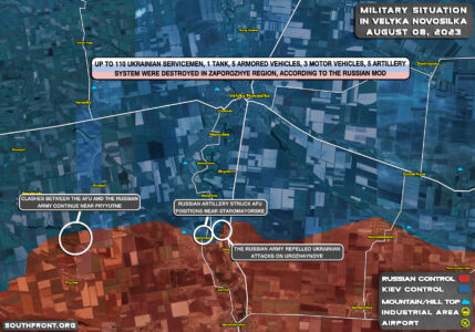 Military Situation South Of Velikaya Novoselka On August 8, 2023 (Map Update)