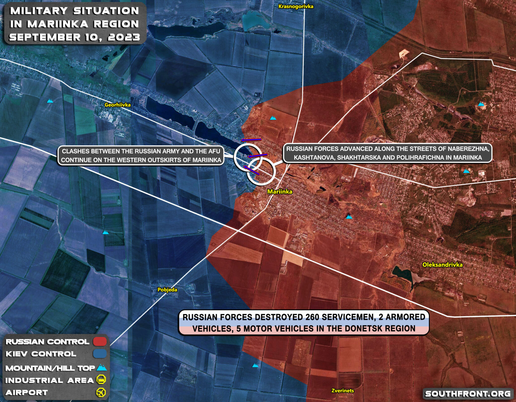 Military Situation In Mariinka, DPR, On September 10, 2023 (Map Update)