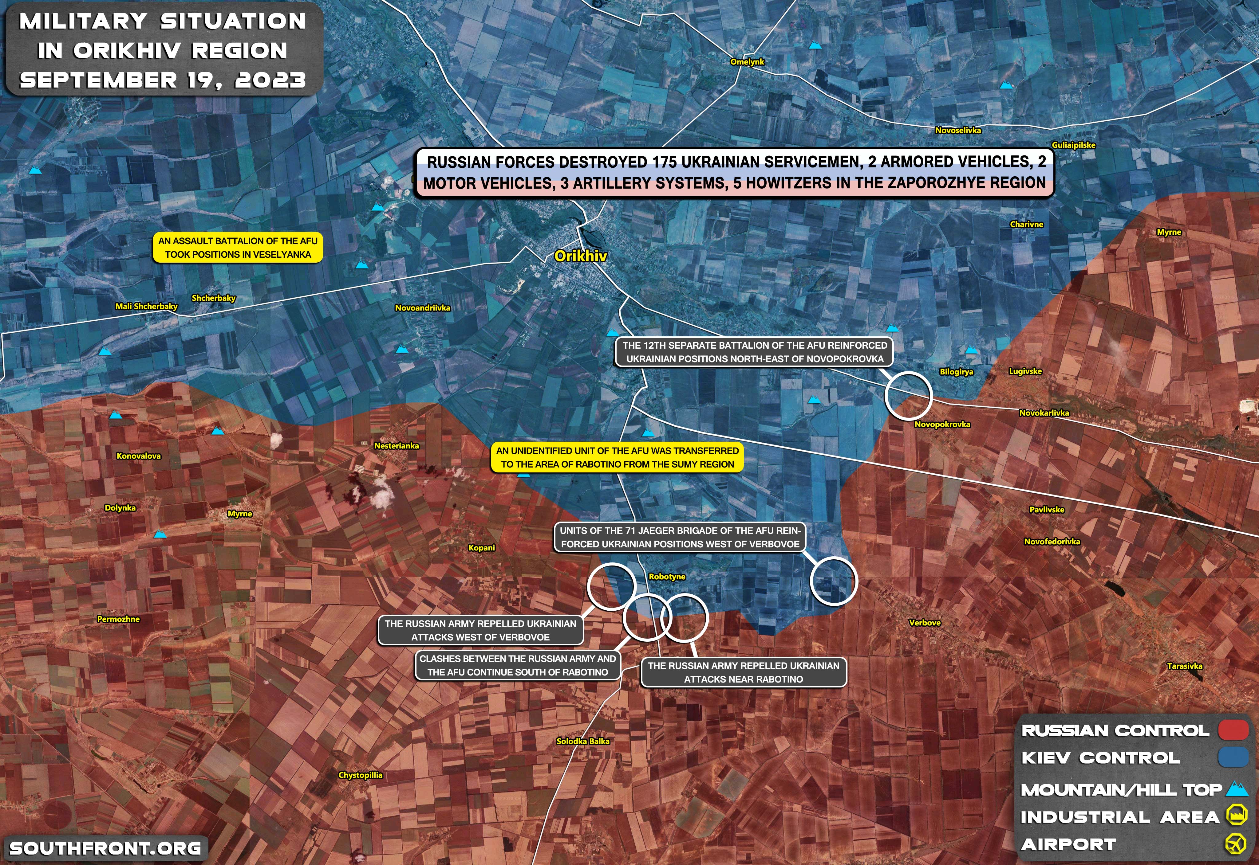 Military Situation In Southern Ukraine On September 19, 2023 (Map Update)