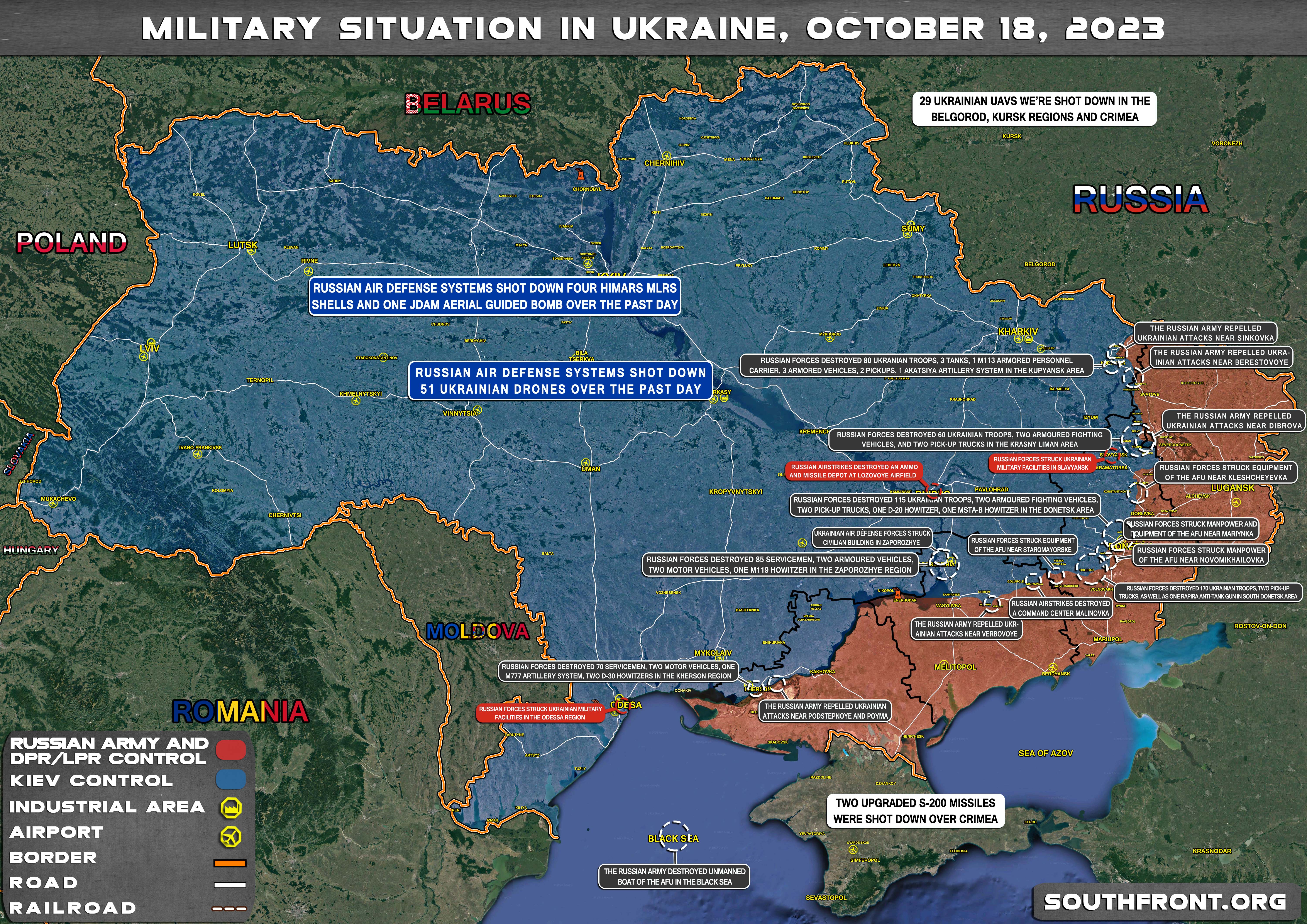 Military Situation On Ukrainian Frontlines On October 18, 2023 (Map Update)