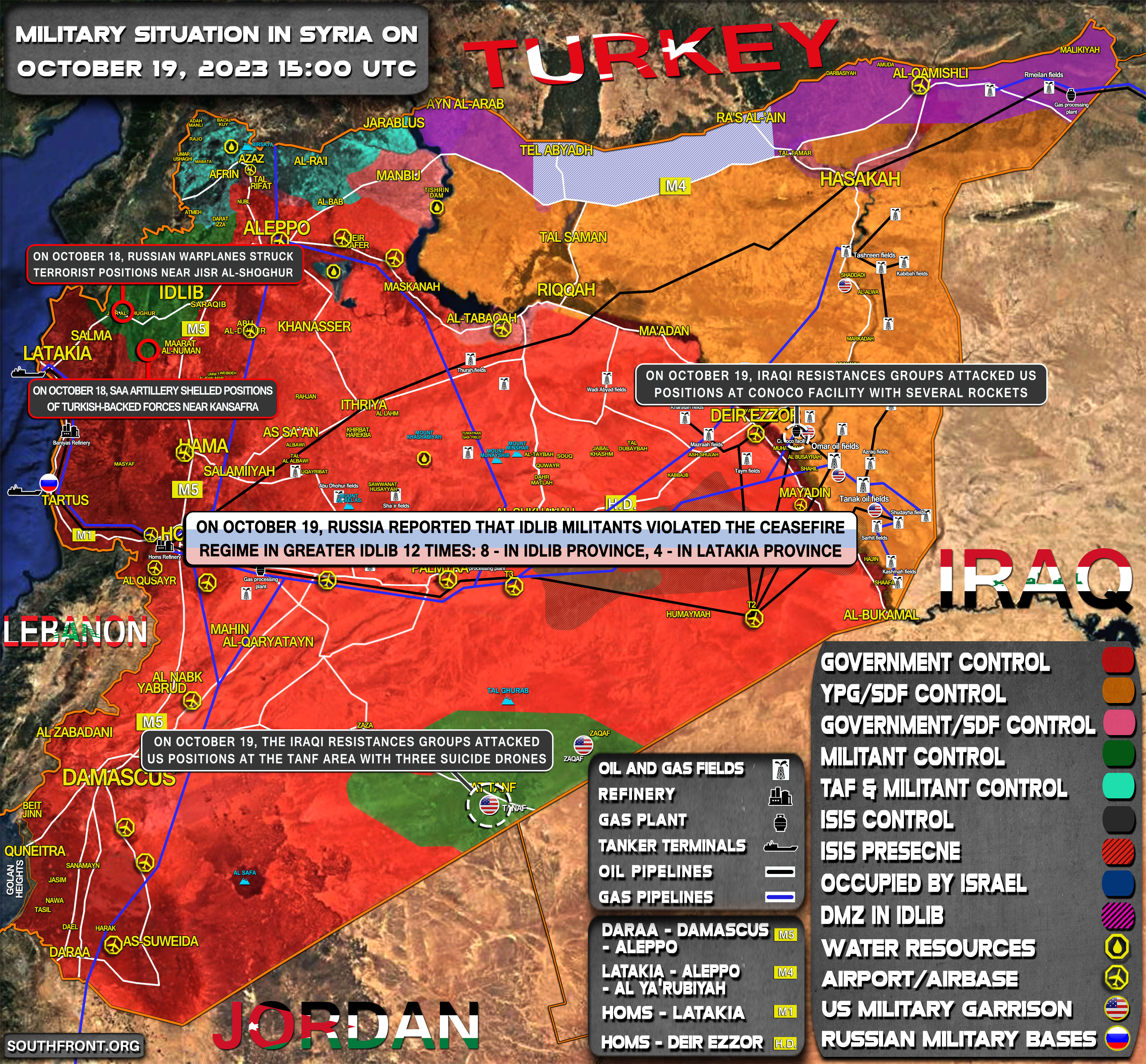 Military Situation In Syria On October 19, 2023 (Map Update)