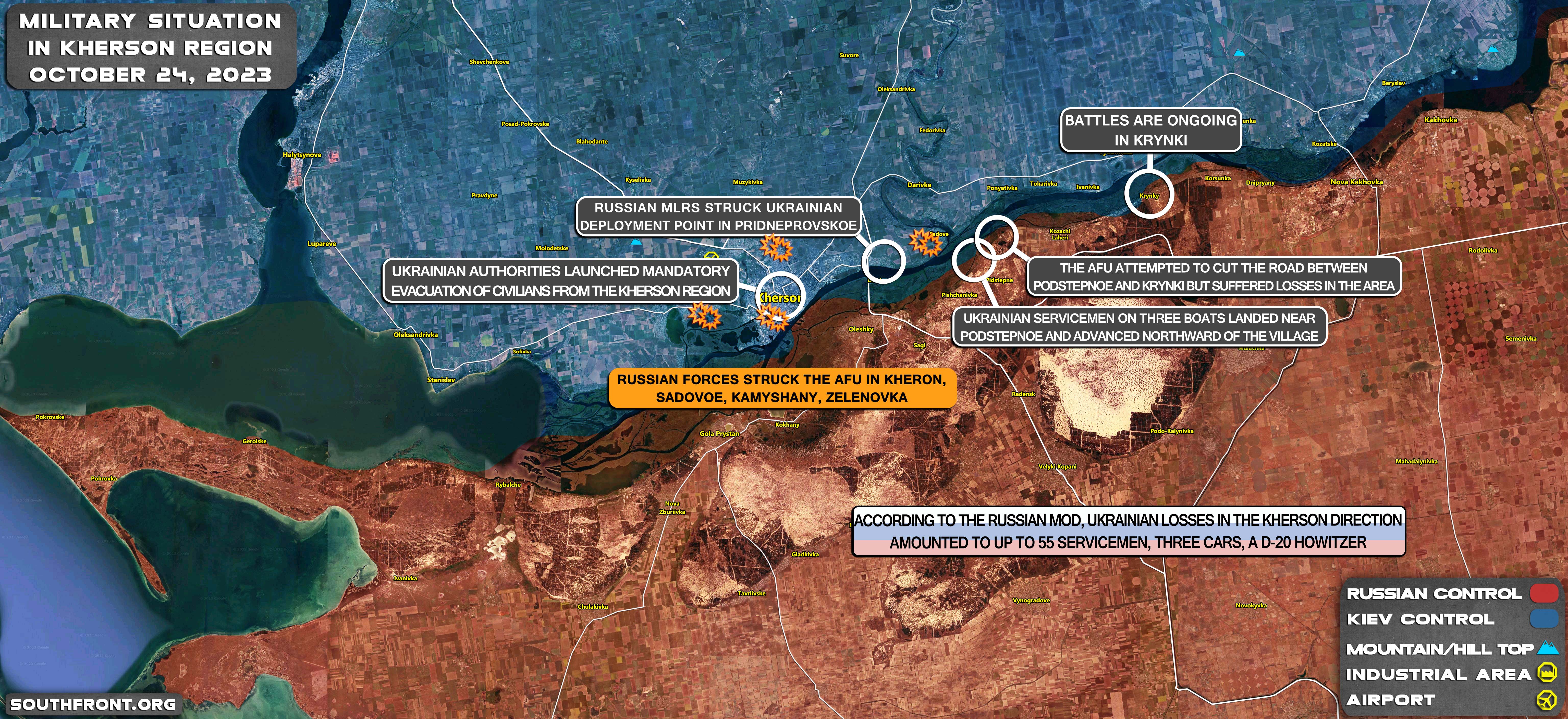 Ukrainian Offensive In Kherson Region On October 24, 2023 (Map Update)