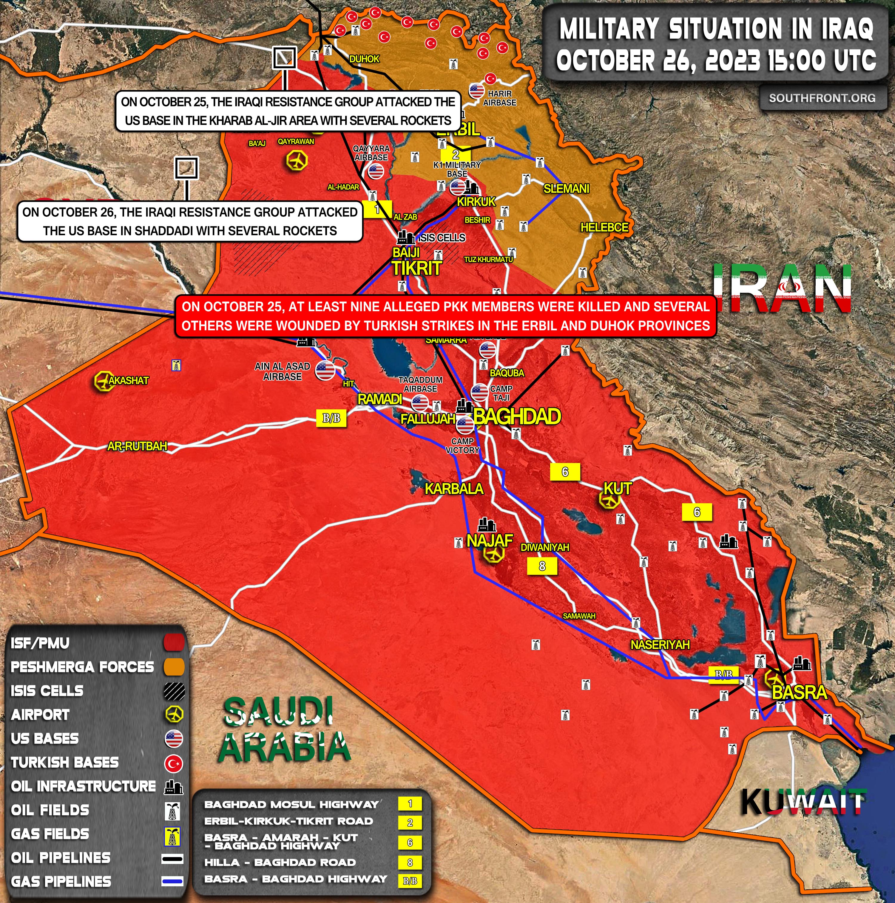 Military Situation In Iraq On October 26, 2023 (Map Update)