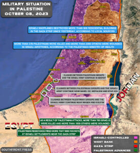 Military Situation In Palestine On October 8, 2023 (Map Update)