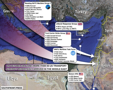 Military Situation In Eastern Mediterranean Sea On October 31, 2023 (Map Update)