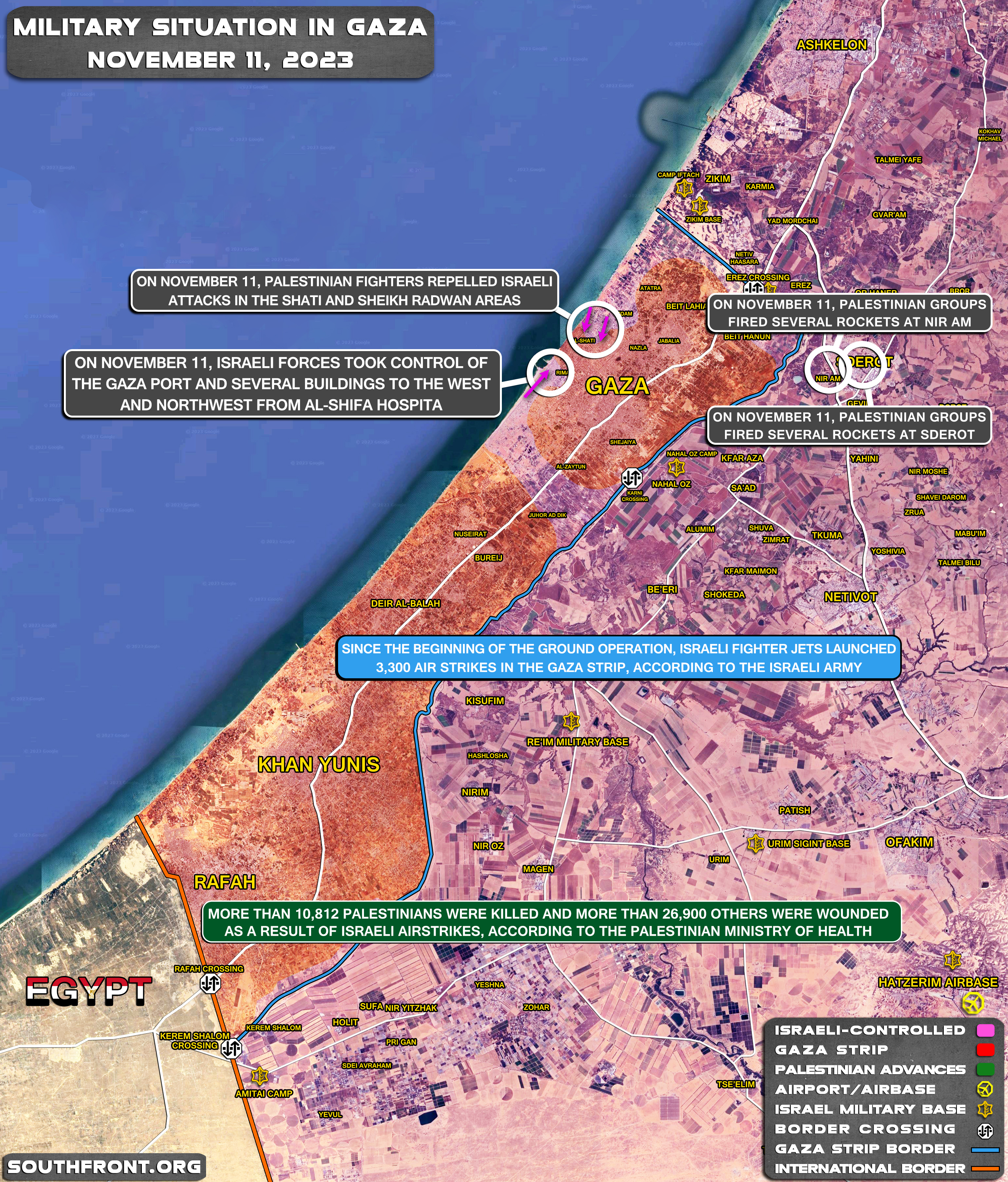 War In Palestine On November 11, 2023 (Map Update)