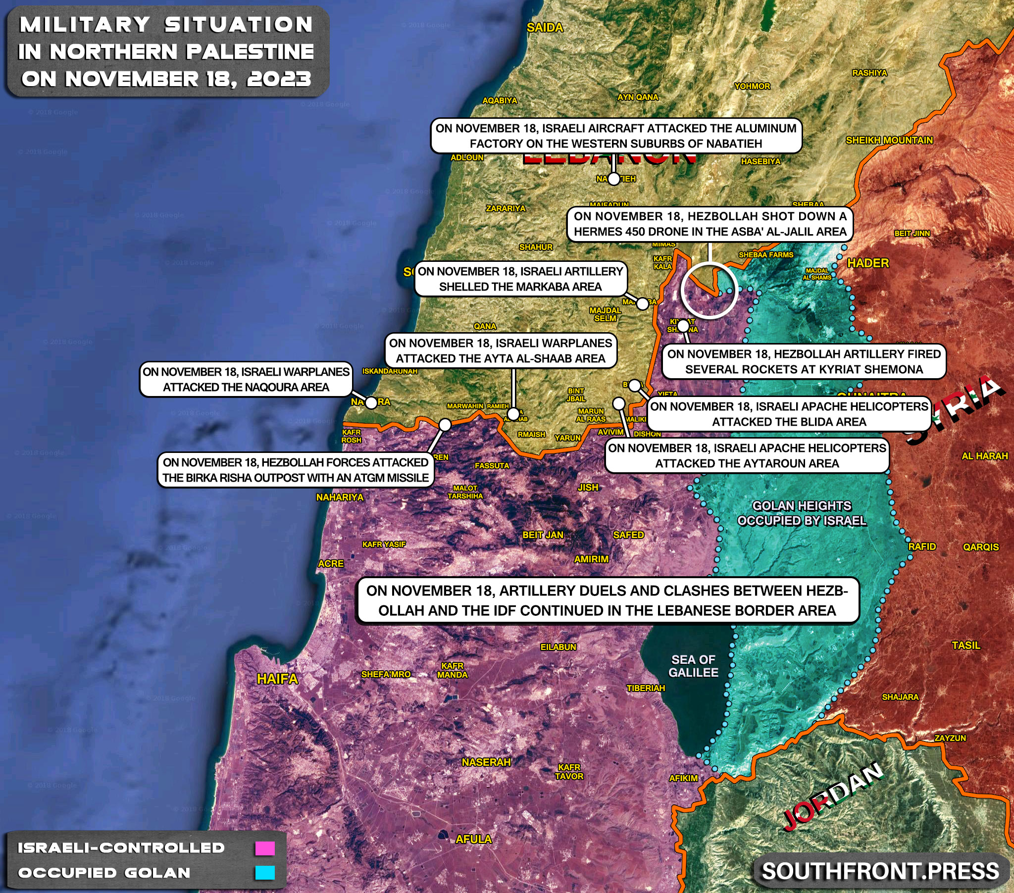 Military Situation In Palestine On November 18, 2023 (Map Update)