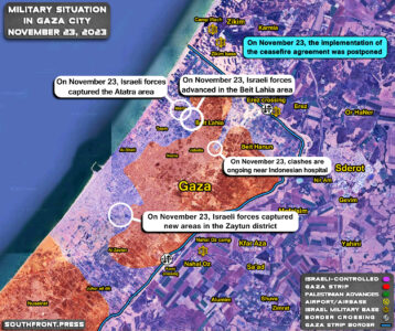 Military Situation In Palestine On November 23, 2023 (Map Update)