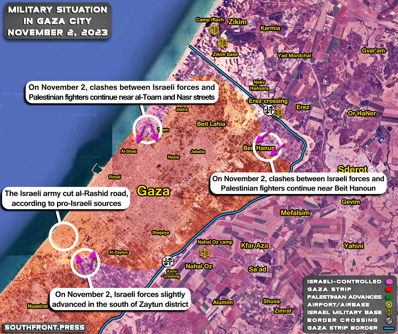 Military Situation In Gaza Strip On November 2, 2023 (Map Update)