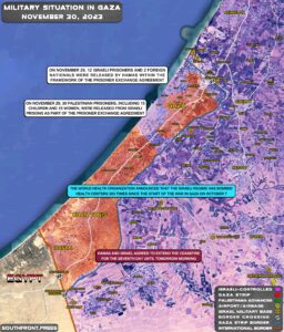 Military Situation In Gaza Strip, West Bank On November 30, 2023 (Map Update)