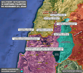 Military Situation On Israeli-Lebanese Border On November 4, 2023 (Map Update)