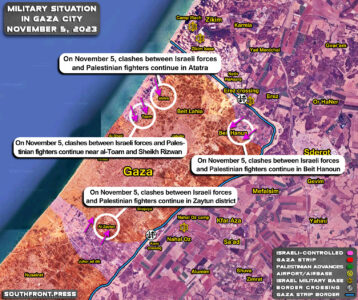 Military Situation In Gaza Strip, On Israeli-Lebanese Border On November 5, 2023 (Map Update)