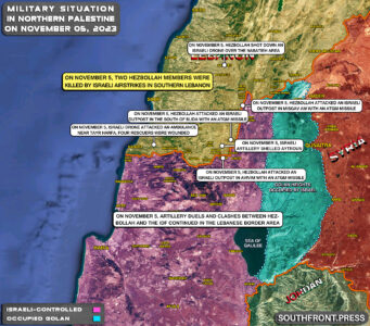 Military Situation In Gaza Strip, On Israeli-Lebanese Border On November 5, 2023 (Map Update)