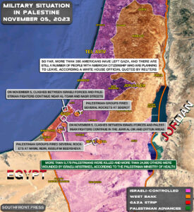 Military Situation In Gaza Strip, On Israeli-Lebanese Border On November 5, 2023 (Map Update)