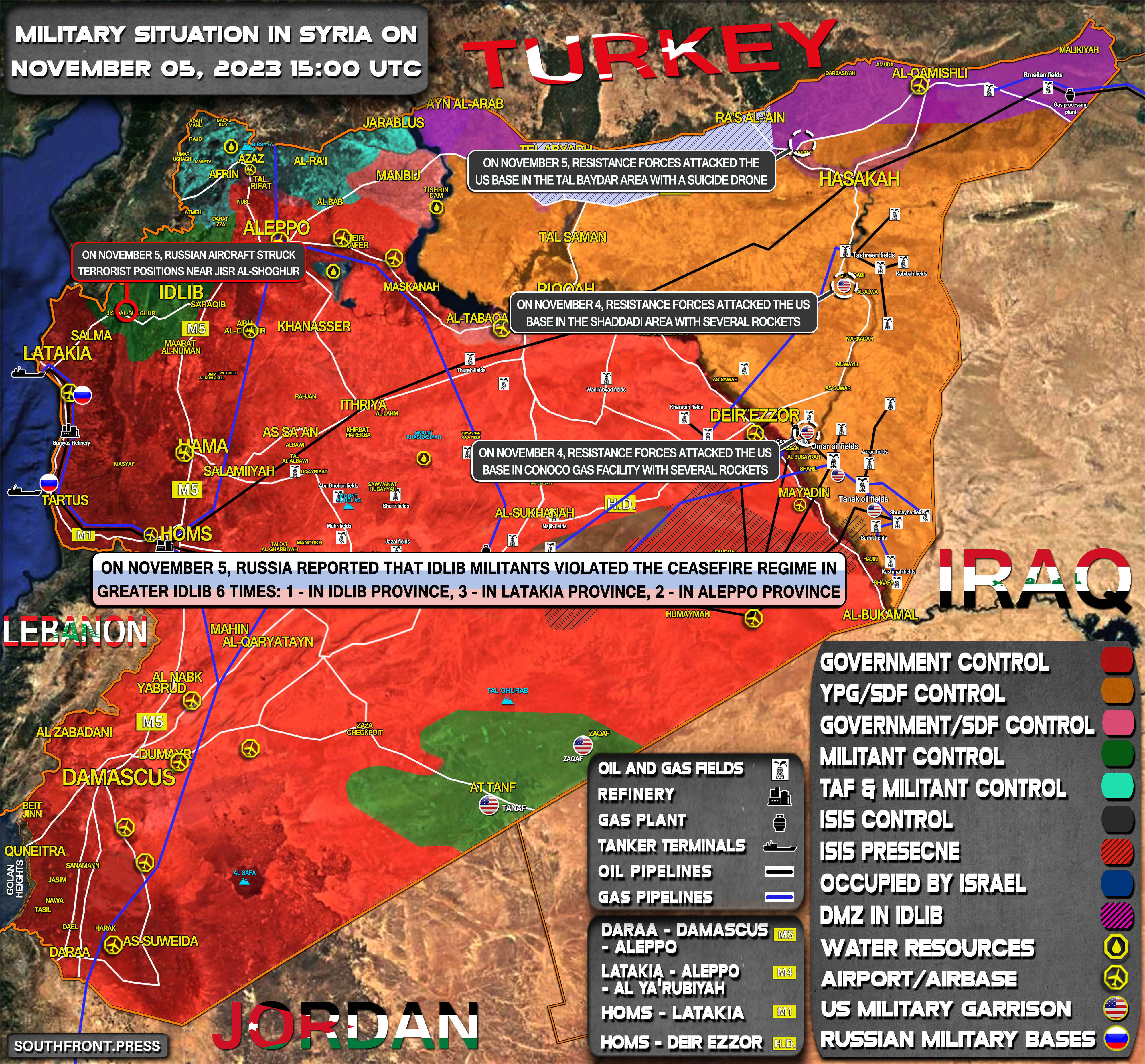 Military Situation In Syria On November 5, 2023 (Map Update)