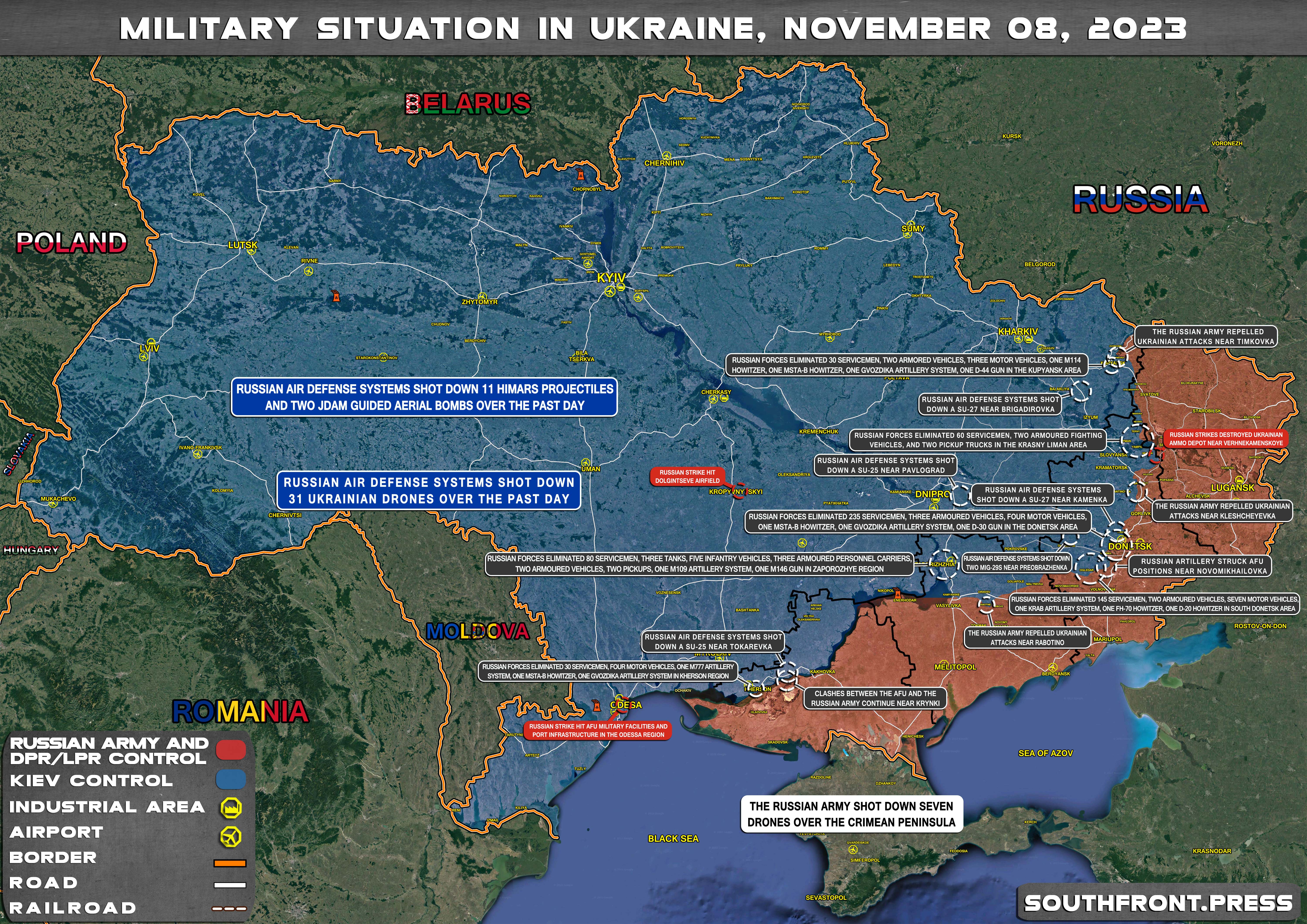 Military Situation In Ukraine On November 8, 2023 (Map Update)