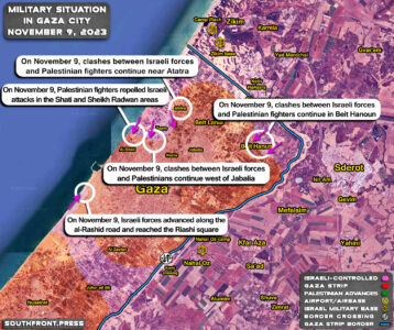 Military Situation In Gaza Strip, On Israeli-Lebanese Border On November 9, 2023 (Map Update)