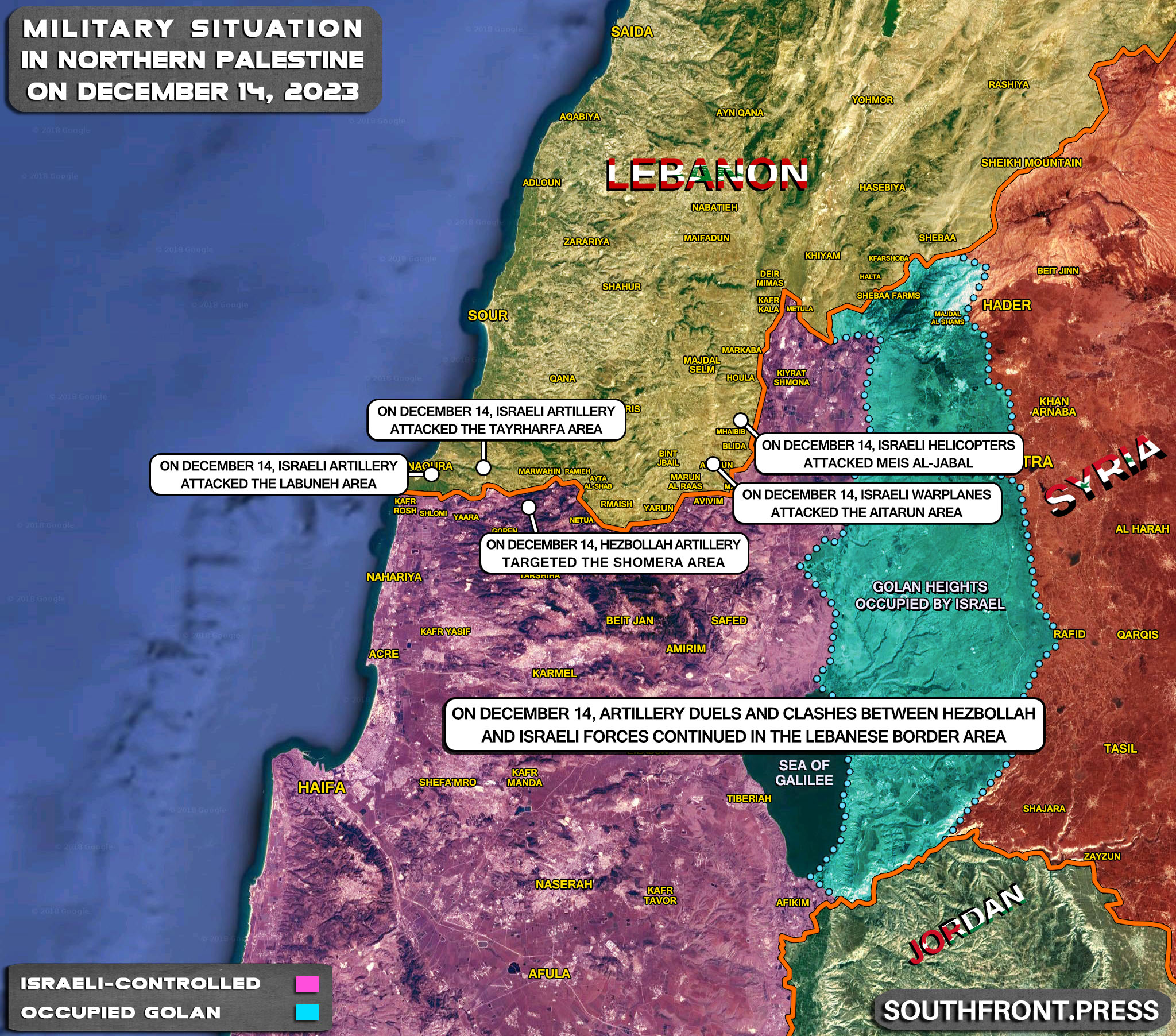 Military Situation In Palestine On December 14, 2023 (Map Update)